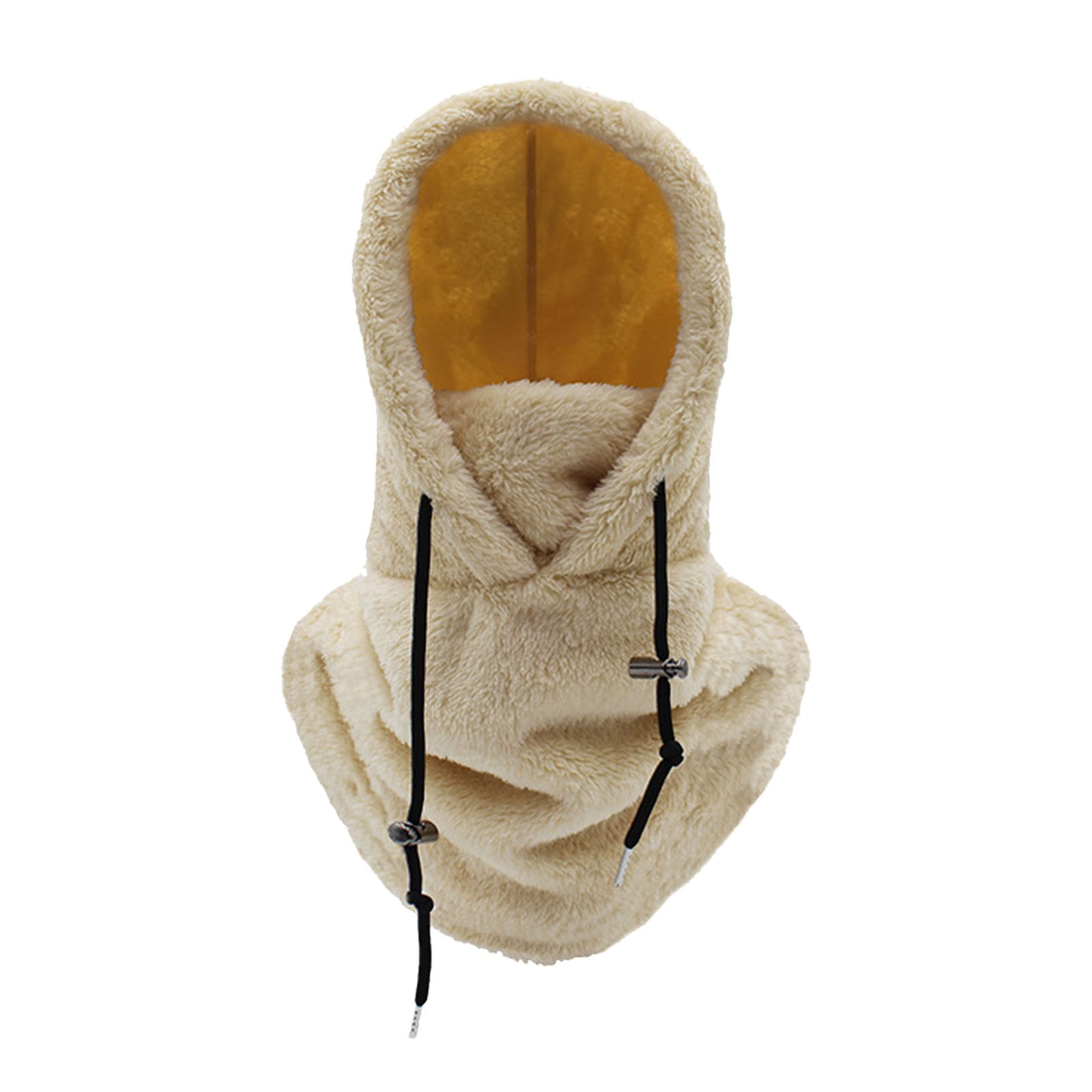 Yuelianxi Sherpa Hood Ski Mask Winter Balaclava for Cold Weather Windproof Adjustable Warm Hood Cover Hat Cap Scarf Khaki